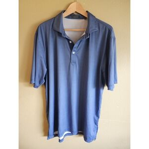 Turtleson Performance Polo Golf Shirt Blue Print Men's XL